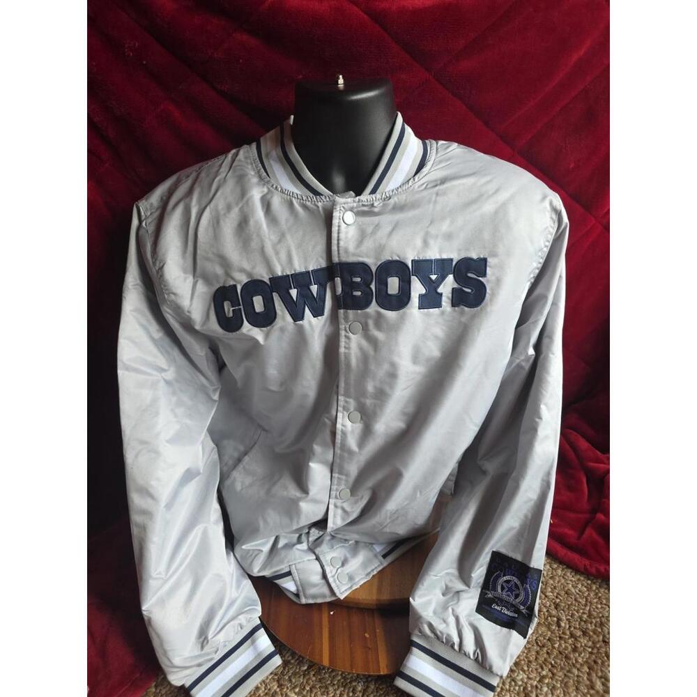 Dallas Cowboys Ultra Game Full Snap Varsity Bomber Jacket Men’s Size L  NEW NWT